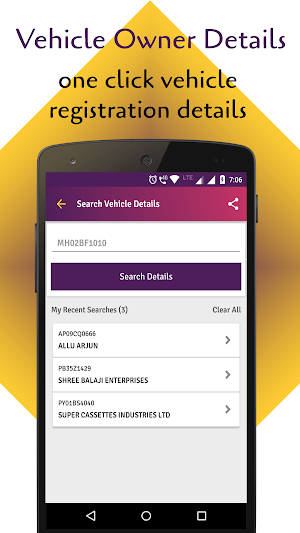 RTO Vehicle Owner Details- RTO Vehicle Information Screenshot 0