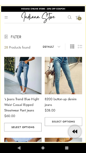 Indiana Online Store Screenshot 0