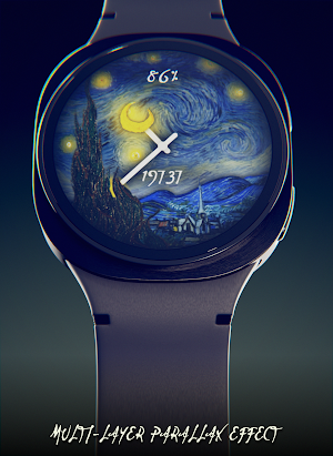 Starry Night Depth Watch Face Screenshot 2