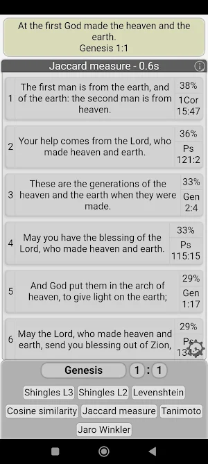 Bible verse similarity Screenshot 1