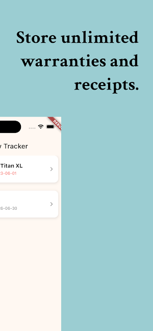Warranty Tracker Screenshot 1