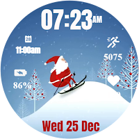 Animated Santa Skiing Watch
