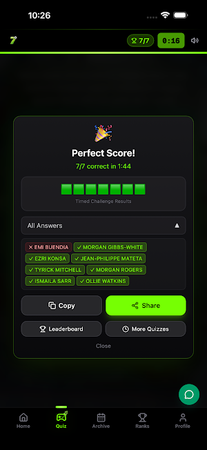 7th Heaven Football Quiz Screenshot 1