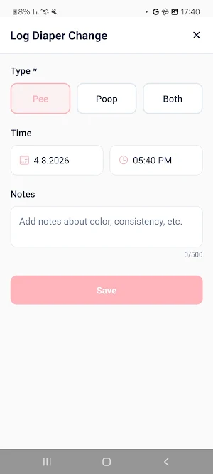 MyNewbornApp Screenshot 1