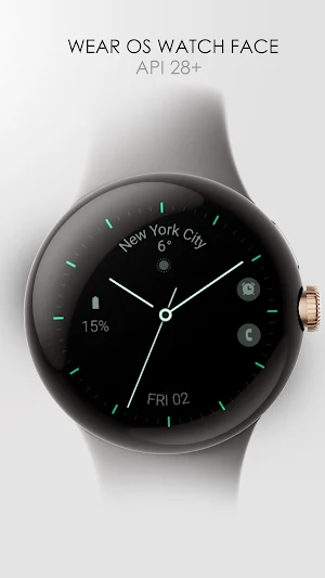 Minimal black v23 watch face Screenshot 0