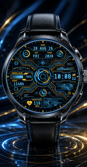 Cyber Circuit HUD Watch Face Screenshot 1
