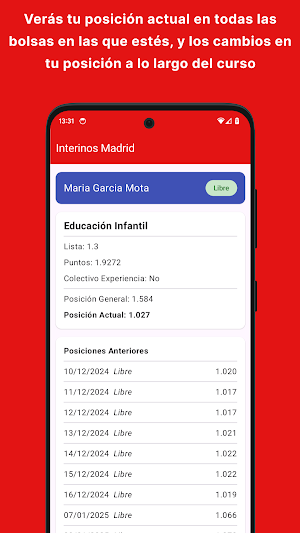 Interinos Madrid. Educación Screenshot 2