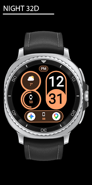 Night 32D - Digital Watch Face Screenshot 0