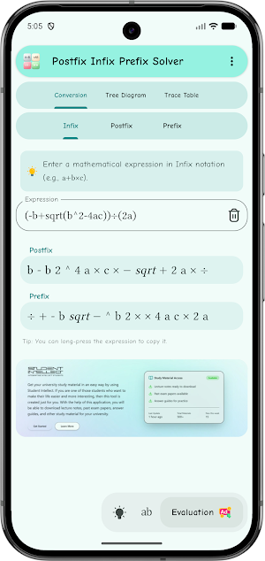 Postfix Infix Prefix Solver Screenshot 0