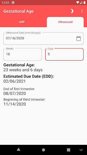 Gestational Age (baby's age) Screenshot 3