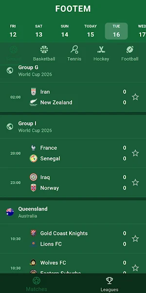 Footem: Live Sports Scores Screenshot 3