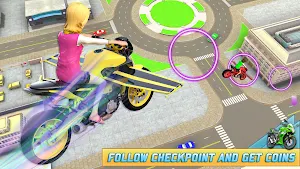 Flying Light Bike Stunts 3D Screenshot 1