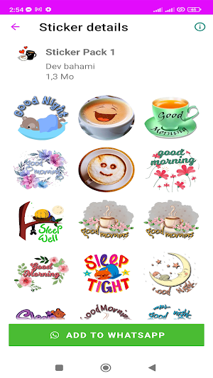 bonjour et bonne nuit stickers Screenshot 1