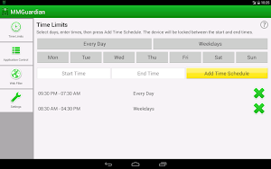 MMGuardian Tablet Security Screenshot 1
