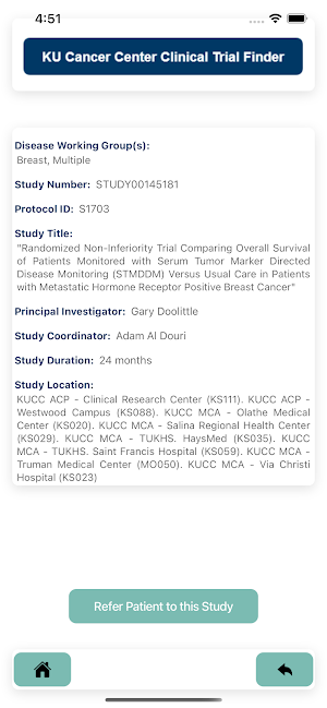 KUCC Clinical Trial Finder Screenshot 3