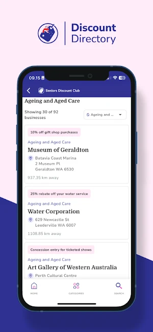 Senior Savings Directory Screenshot 2