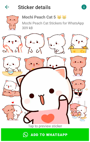 Mochi Peach Cat Stickers Screenshot 1
