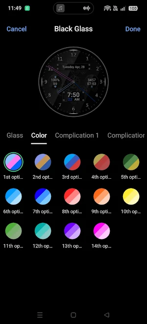 Black Glass Watch Face 2026 Screenshot 1