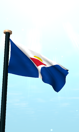 Saint Martin Flag 3D Wallpaper Screenshot 1