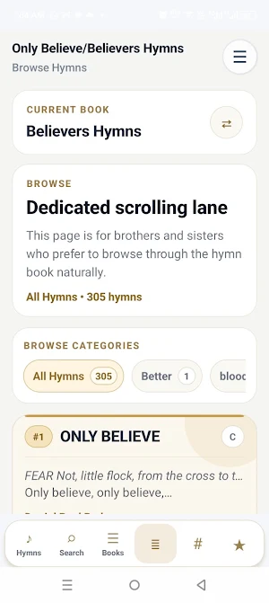 Only Believe & Believers Hymns Screenshot 2
