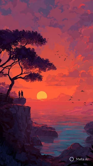 Romantic Sunset Wallpaper Screenshot 1