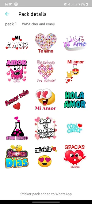 Stickers de Amor WASticker Screenshot 0