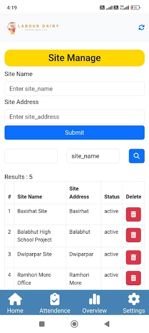 Labour Dairy Screenshot 1