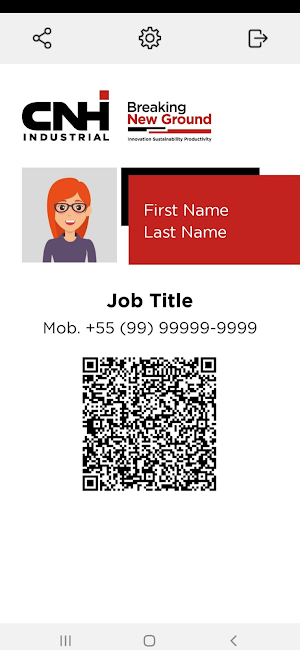 CNH Digital Business Card. Screenshot 2