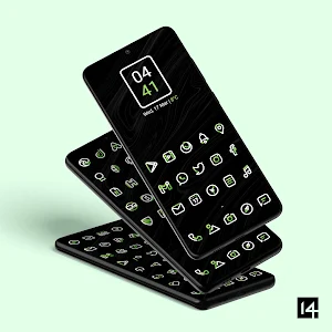 Aline Green Icon Pack - Linear White & Green Icons Screenshot 0