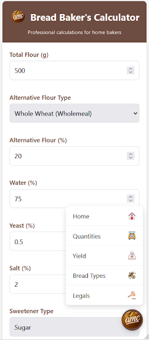 Bread Baker's Calculator Screenshot 1