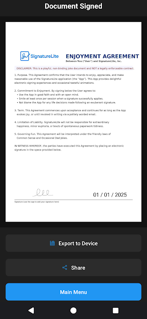 SignatureLite Screenshot 2