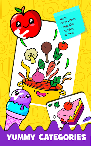 Fruits Coloring book & Food Drawing book Kids Free Screenshot 2