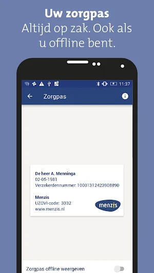 Menzis app Screenshot 2