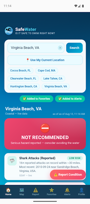 SafeWater App Screenshot 2