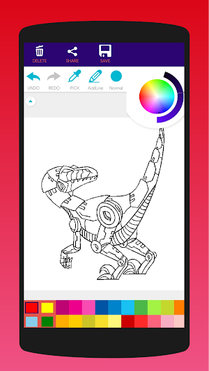 Dinosaur Robot Coloring Book Screenshot 2