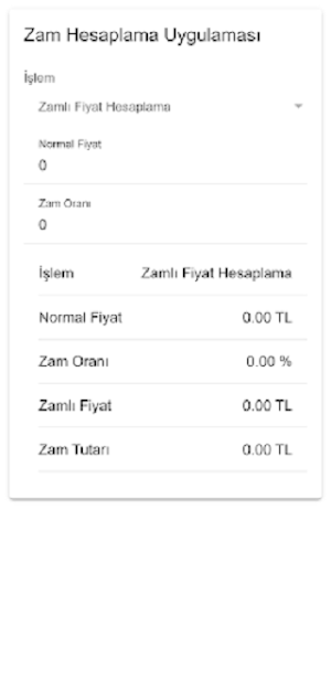 Zam Hesaplama Screenshot 2