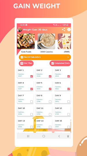 Gain Weight :30 days diet plan Screenshot 0