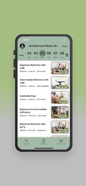 JK Reformer Pilates Studio Screenshot 2