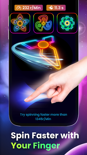 Glow Finger Spinner Art Draw Screenshot 1