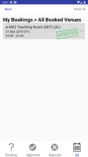 YWGS VenueBooking Screenshot 1