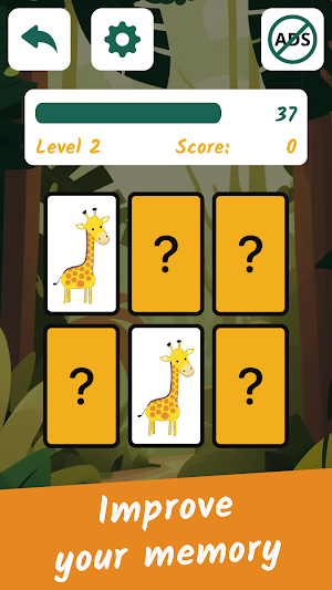 Kids Memory Game: Animals Screenshot 1