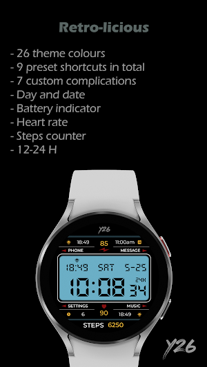 Y26 Retro-licious Watch Face Screenshot 1