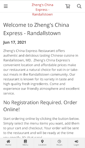 Zheng's China Exp Randallstown Screenshot 0