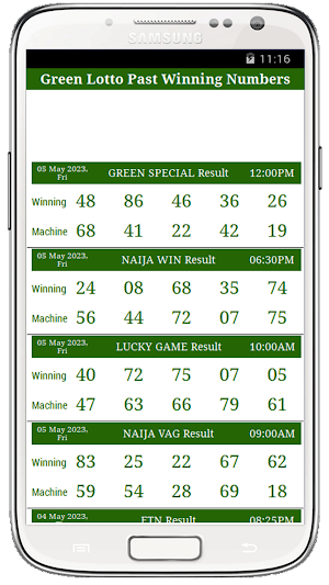 Green Lotto Results Screenshot 2