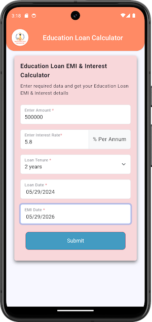Education Loan Calculator Screenshot 2