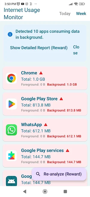 Internet Data Usage Monitor Screenshot 1