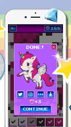 Unicorn Pixel - Color by Number Screenshot 1