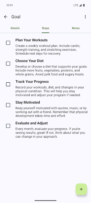Goal Planner Screenshot 2