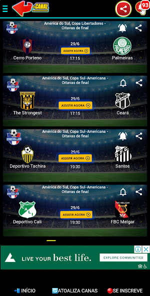 ASSISTIR FUTEBOL AO VIVO HD Screenshot 1