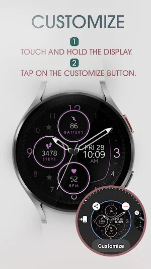 Rose Gold Analog Watch Face Screenshot 3